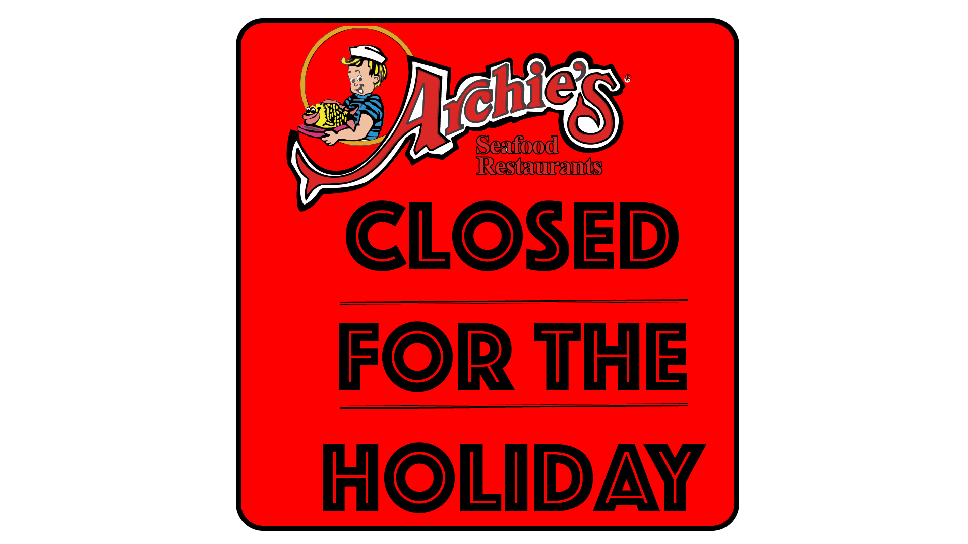 closed for the holiday